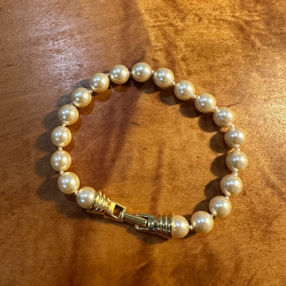 Joan Rivers Gold Pearl Bracelet